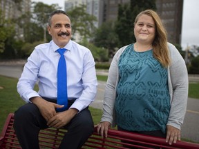 Mohammed Al-Dailami (left) and Rose Hayes (right) - two of the new resident advocates in Windsor with the ProsperUs Community Action Network. Photographed Sept. 10, 2020.
