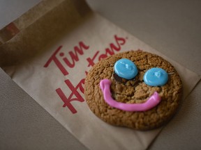 A Smile Cookie, now on sale at Tim Horton's, with the full $1 from every Smile Cookie sold going to support the John McGivney Children's Centre and W.E. Care for Kids in Windsor-Essex, is picture, Monday, September 14, 2020.