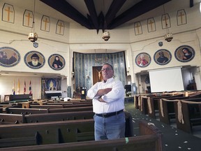 John Swizawski, a member of the parish council at St. Peter's Church in Windsor, is shown inside the structure on Tuesday, September 22, 2020. The parish is applying for cultural heritage funding from city council to pay for renovation work.