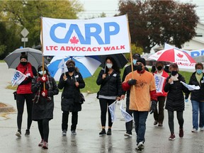 Several dozen area residents took part in CARP Advocacy Walk 2020 where walkers were advocating for a voice for seniors in long-term care. The group walked in the rain from Riverside Sportsmen's Club returned at 10 a.m. CARP are advocating for area residents to contact all elected officials, at all levels, about the ongoing issue of warehousing our seniors.