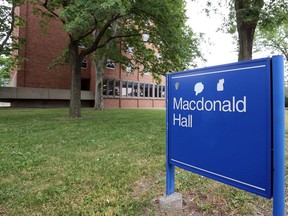 Shameful history? Sir John A. Macdonald Hall at the University of Windsor.