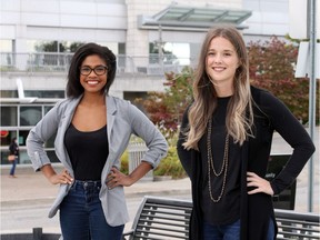 Athena Scholarship recipients Sierra Scott-Kilgo and Paige Coyne are shown in downtown Windsor on Thursday, Oct. 1, 2020.