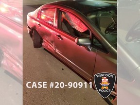 This vehicle was involved in a collision involving an alleged impaired driver shortly after midnight on Tuesday, Oct. 6, 2020.