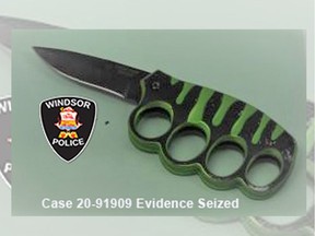 Windsor police seized this prohibited weapon during an arrest on Thursday, Oct. 8, 2020.