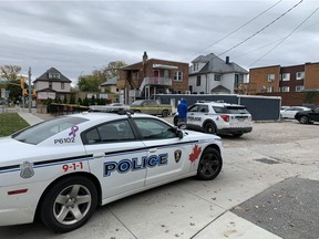 Windsor police taped off a crime scene in the 1400 block of Wyandotte Street East near Gladstone Avenue on Sunday, Oct. 25, 2020.