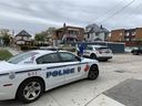 Windsor Police tape a crime scene in the 1400 block of Wyndote Street East near Gladstone Avenue on Sunday, October 25, 2020.
