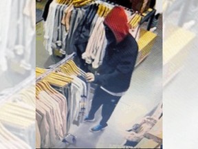 LaSalle police are looking for this male suspect, who allegedly stole three pricey purses from the Roots store at Windsor Crossing Outlet Mall on Sunday, Oct. 25, 2020.