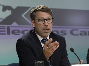 Chief electoral officer Stephane Perrault holds a news conference tin Ottawa on Tuesday, September 17, 2019.