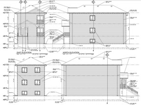 A blueprint for an infill building on Pierre Avenue.