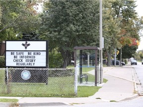 WINDSOR, ON. OCTOBER 1, 2020 -  A section of Giles Blvd E. near Parent Ave. is shown on Thursday, October 1, 2020. A violent carjacking incident was reported in front of the Giles Campus French Immersion Public School.