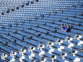 Fans begin to arrive before the Tennessee Titans vs Buffalo Bills game dat Nissan Stadium on Tuesday, Oct. 13, 2020 in Nashville, Tenn.