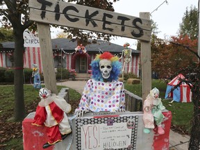 A Halloween display in the 1500 block of Ypres in Windsor is shown on October 20, 2020.