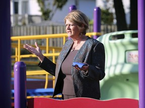 Bittersweet occasion.  Elizabeth Esposito, executive director of Harmony in Action, expressed thanks on Friday, Oct. 23, 2020, to Unifor members who presented a cheque for $16,200 for construction of a fence around the organization's accessible playground. But the fence is in response to repeated vandalism.