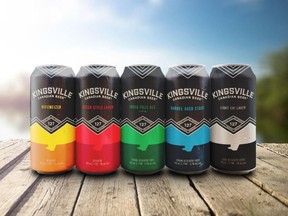 An image of Kingsville Brewing Co. products is seen.