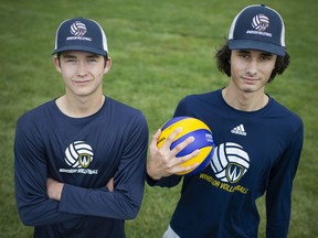 Longtime friends Riley Parker, left, and Anthony Ivanovski, right , have committed to the University of Windsor Lancers men's volleyball team for the 2021-22 season.