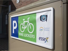 Safe and secure parking. Newly installed bike lockers are seen at the Essex Recreational Centre, Friday, Oct. 23, 2020.