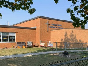 The exterior of Stella Maris Catholic Elementary School in Amherstburg, is seen in a 2020 file photo.