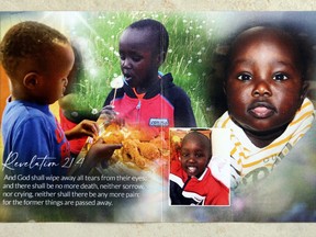 Funeral home memorial prayer card for Kuothhorko (Kuzi) James, 7, after he was killed in a hit-and-run on Nov. 15.