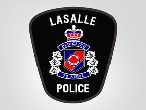 Handout photo from LaSalle POL.ICE, showing new shoulder flash.  LaSalle Police cruisers do NOT have the new logo, yet.  Handout photo for Windsor Star.