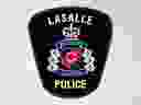 Handout photo from LaSalle police showing new shoulder flash. 