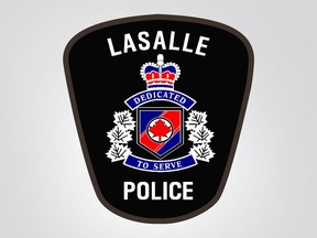 Handout photo from LaSalle police showing new shoulder flash.