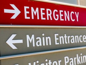 Signage at a hospital.