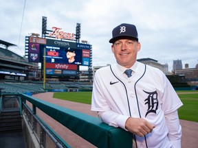 Detroit Tigers new manager AJ Hinch is introduced to the media during press event.     Image courtesy Ilitch Companies / Windsor Star