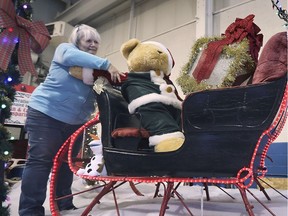 Hoping for a visit from Santa. Bonnie Kozma, a volunteer with the Windsor Parade Corporation, works on a Christmas float in Tecumseh on Friday, Nov. 6, 2020. City council on Monday will be asked for a grant to make this year's parade possible.