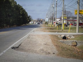 The scene on Jefferson Boulevard at Haig Avenue, Monday, Nov. 16, where a fatal hit and run happened Sunday evening.