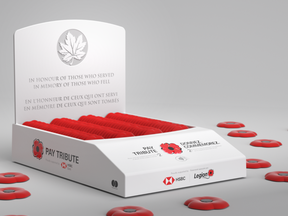 The Royal Canadian Legion has introduced touchless donation boxes as part of their 2020 poppy campaign.