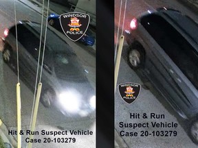 Surveillance camera images of a vehicle that Windsor police believe fatally struck a child on Jefferson Boulevard on the night of Nov. 15, 2020.