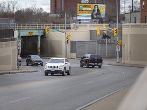 The viaduct at Wyandotte Street East and Drouillard Road in Ford City is pictured, Tuesday, Nov. 17, 2020.