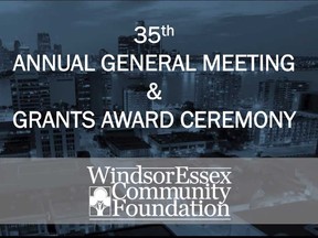 A screen image from the WindsorEssex Community Foundation's 35th annual general meeting (held via Zoom) on Nov. 17, 2020.