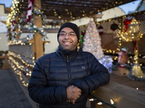 Santos Ortiz, co-owner of Mi Casita Restaurant and Bar, stands out with his recently built and decorated outdoor patio, Wednesday, Nov. 18, 2020.