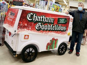 Robert Carriere of Carriere Innovations in Grande Pointe, Ont., shows his replica of an ice resurfacing machine. It’s being used at the Chatham-Kent Home Hardware Building Centre in Chatham, Ont., to promote the Chatham Goodfellows’ 2020 No Child Without a Christmas campaign. Mark Malone/Chatham Daily News/Postmedia Network
