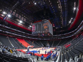 DETROIT, MI - DECEMBER 13: A general view of Little Caesars Arena in the first half of an NBA game between the Detroit Pistons and the New York Knicks on December 13, 2020 in Detroit, Michigan. NOTE TO USER: User expressly acknowledges and agrees that, by downloading and or using this photograph, User is consenting to the terms and conditions of the Getty Images License Agreement.