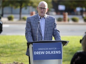 Mayor Drew Dilkens is shown at a press conference on Friday, October 9, 2020.