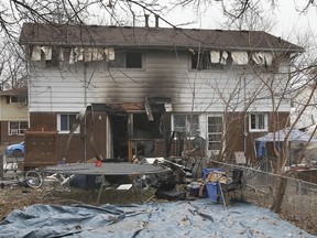 Extensive fire damage is shown to a duplex in the 1700 block of Curry Ave. in Windsor, ON. on Wednesday, December 16, 2020.