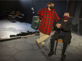 Patricia Fell, artistic director at the Windsor Feminist Theatre, and Michael Potter, managing director at Post Production, are pictured at the Shadowbox Theatre,  Wednesday, Dec. 30, 2020.