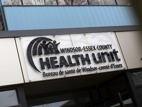 Exterior of the offices of the Windsor-Essex Conty Health Unit on Ouellette Avenue, photographed March 19, 2020.