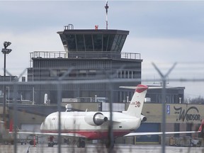 The control tower at the Windsor International Airport is shown on Tuesday, Dec. 22, 2020.