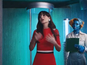 Zooey Deschanel appears in Katy Perry's new video for "Not the End of the World."