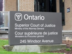 The Superior Court of Justice building in downtown Windsor.