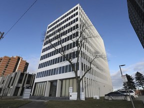 A Toronto developer is proposing to convert this vacant office tower at 880 Ouellette Ave. into 80 apartments.