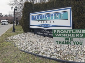 Augustine Villas assisted living complex in Kingsville is shown on Friday, Jan. 8, 2021. It's one of 20 long-term care and retirement homes in Windsor-Essex currently experiencing a COVID-19 outbreak.