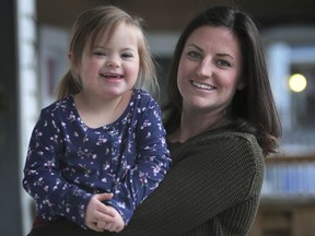 Kourtney Belisle and her daughter Andi, 4, are shown at their Windsor home on Thursday, January 14, 2021.  Belisle left northern Ontario after COVID forced her to close her fitness business. She joined the Women in Skilled Trades apprenticeship program in Windsor which has been delayed due to the pandemic.