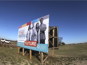 The proposed site of a new regional mega-hospital at County Rd. 42 and the 9th Concession in Windsor is shown on Nov. 9, 2020.