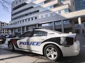 A Windsor Police Service cruiser is shown in front of the downtown headquarters on Thursday, February 20, 2020.