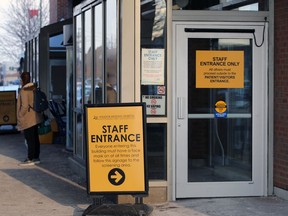 Front doors of Windsor Regional Hospital's Met campus are seen Tuesday.