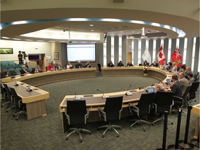 Members of Essex County council sit inside council chambers at the Essex County Civic Centre during a meeting on Sept. 4, 2019.